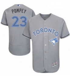 Mens Majestic Toronto Blue Jays 23 Dalton Pompey Authentic Gray 2016 Fathers Day Fashion Flex Base MLB Jersey