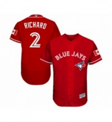 Mens Toronto Blue Jays 2 Clayton Richard Scarlet Alternate Flex Base Authentic Collection MLB Jersey