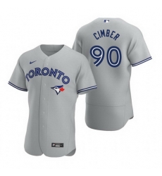 Mens Toronto Blue Jays #90 Adam Cimber Nike Gray Road Flex Base Player Jersey