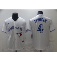 Toronto Blue Jays 4 George Springer White 2020 Nike Cool Base Jersey