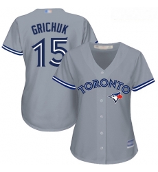 Blue Jays #15 Randal Grichuk Grey Road Women Stitched Baseball Jersey