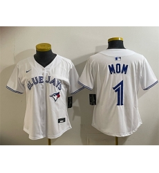 Women Toronto Blue Jays  1 Mom White Limited Stitched Baseball Jersey