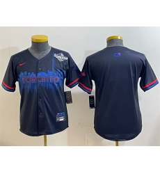 Youth Toronto Blue Jays Blank Navy 2025 World Series City Connect Limited Stitched Baseball Jersey Youth Toronto Blue Jays Blank Navy 2025 World Series City Connect Limited Stitched Baseball Jersey