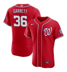 Men Washington Nationals 36 Stone Garrett Red Flex Base Stitched MLB Jersey