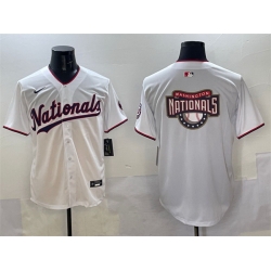 Men Washington Nationals Team Big Logo White Limited Stitched Baseball Jersey
