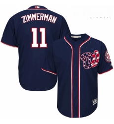 Mens Majestic Washington Nationals 11 Ryan Zimmerman Replica Navy Blue Alternate 2 Cool Base MLB Jersey