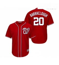 Mens Washington Nationals 20 Kyle Barraclough Replica Red Alternate 1 Cool Base Baseball Jersey 