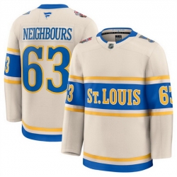 Men St  Louis Blues 63 Jake Neighbours Cream 2024 25 Winter Classic Stitched Hockey Jersey