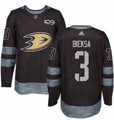 Mens Adidas Anaheim Ducks 3 Kevin Bieksa Premier Black 1917 2017 100th Anniversary NHL Jersey 