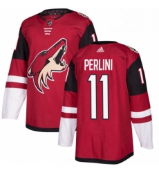 Mens Adidas Arizona Coyotes 11 Brendan Perlini Premier Burgundy Red Home NHL Jersey 