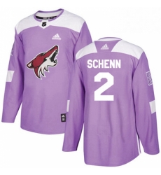 Mens Adidas Arizona Coyotes 2 Luke Schenn Authentic Purple Fights Cancer Practice NHL Jersey 