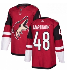 Mens Adidas Arizona Coyotes 48 Jordan Martinook Authentic Burgundy Red Home NHL Jersey 