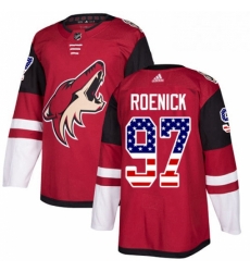 Mens Adidas Arizona Coyotes 97 Jeremy Roenick Authentic Red USA Flag Fashion NHL Jersey 