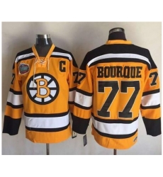 Bruins #77 Ray Bourque Yellow Winter Classic CCM Throwback Stitched NHL Jersey