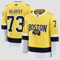 Men Boston Bruins 73 Charlie McAvoy Gold 2026 Stadium Series Stitched Hockey Jersey