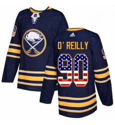 Mens Adidas Buffalo Sabres 90 Ryan OReilly Authentic Navy Blue USA Flag Fashion NHL Jersey 