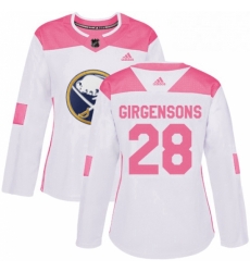 Womens Adidas Buffalo Sabres 28 Zemgus Girgensons Authentic WhitePink Fashion NHL Jersey Womens Adidas Buffalo Sabres 28 Zemgus Girgensons Authentic WhitePink Fashion NHL Jersey