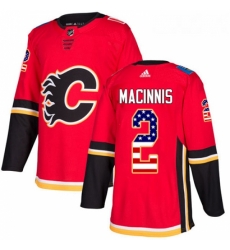 Youth Adidas Calgary Flames 2 Al MacInnis Authentic Red USA Flag Fashion NHL Jersey 