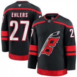 Men Carolina Hurricanes 27 Nikolaj Ehlers Black 2024 25 Home Stitched Hockey Jersey