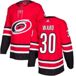 Mens Adidas Carolina Hurricanes 30 Cam Ward Authentic Red Stitched NHL Jersey