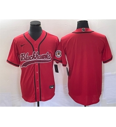 Men Chicago Blackhawks Blank Red Cool Base Stitched Baseball Jersey