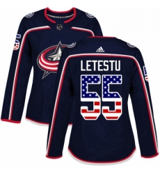 Womens Adidas Columbus Blue Jackets 55 Mark Letestu Authentic Navy Blue USA Flag Fashion NHL Jersey Womens Adidas Columbus Blue Jackets 55 Mark Letestu Authentic Navy Blue USA Flag Fashion NHL Jersey