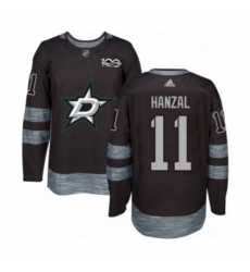 Mens Adidas Dallas Stars 11 Martin Hanzal Authentic Black 1917 2017 100th Anniversary NHL Jersey 