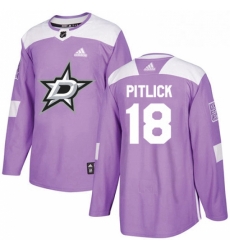 Mens Adidas Dallas Stars 18 Tyler Pitlick Authentic Purple Fights Cancer Practice NHL Jersey 