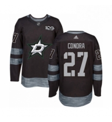 Mens Adidas Dallas Stars 27 Erik Condra Authentic Black 1917 2017 100th Anniversary NHL Jersey 