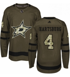 Mens Adidas Dallas Stars 4 Craig Hartsburg Premier Green Salute to Service NHL Jersey 