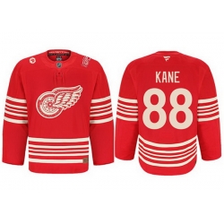 Men Detroit Red Wings 88 Patrick Kane Red 2025 Centennial Premium With 100 and P Patch Stitched Hockey Jersey
