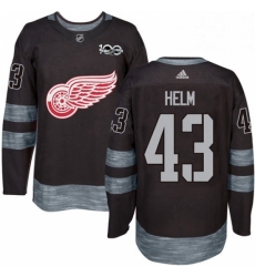 Mens Adidas Detroit Red Wings 43 Darren Helm Premier Black 1917 2017 100th Anniversary NHL Jersey 