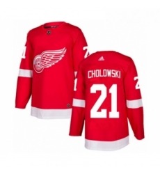 Youth Adidas Detroit Red Wings 21 Dennis Cholowski Authentic Red Home NHL Jersey 