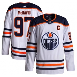 Men Edmonton Oilers Connor McDavid #97 2023 White Home Stitched NHL Jersey