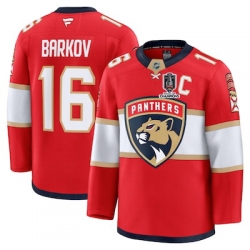 mens fanatics aleksander barkov red florida panthers home premium jersey 2025 stanley cup champions