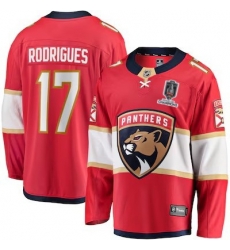 mens fanatics evan rodrigues red florida panthers home breakaway jersey 2025 stanley cup champions