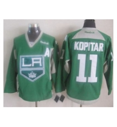 Los Angeles Kings #11 Anze Kopitar Green Practice Stitched NHL Jersey