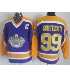 Los Angeles Kings 99 Wayne Gretzky Purple Throwback CCM NHL Jersey