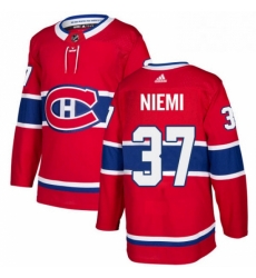 Mens Adidas Montreal Canadiens 37 Antti Niemi Authentic Red Home NHL Jersey 