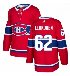 Mens Adidas Montreal Canadiens 62 Artturi Lehkonen Premier Red Home NHL Jersey 