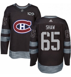 Mens Adidas Montreal Canadiens 65 Andrew Shaw Premier Black 1917 2017 100th Anniversary NHL Jersey 