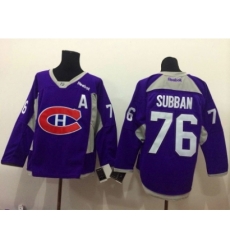 NHL Montreal Canadiens #76 PK Subban purple jerseys