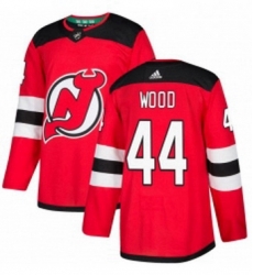 Mens Adidas New Jersey Devils 44 Miles Wood Authentic Red Home NHL Jersey 