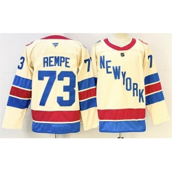 Men New York Rangers 73 Matt Rempe Beige 2025 26 Winter Classic With A Patch Stitched Hockey