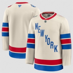 Men New York Rangers Blank Beige 2026 Winter Classic Stitched Hockey Jersey