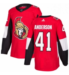 Mens Adidas Ottawa Senators 41 Craig Anderson Authentic Red Home NHL Jersey 