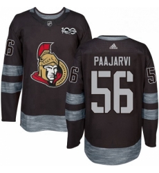 Mens Adidas Ottawa Senators 56 Magnus Paajarvi Authentic Black 1917 2017 100th Anniversary NHL Jersey 