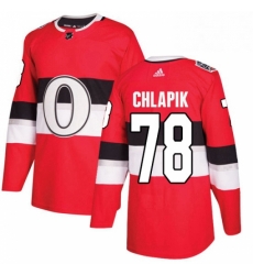 Mens Adidas Ottawa Senators 78 Filip Chlapik Authentic Red 2017 100 Classic NHL Jersey 