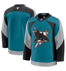 Men San Jose Sharks Blank Teal 2025 Alternate Stitched Hockey Jersey