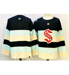 Men Seattle Kraken Blank Deep Sea Blue Winter Classic With A Patch Stitched Hockey Jersey